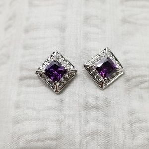 Purple crystal earrings